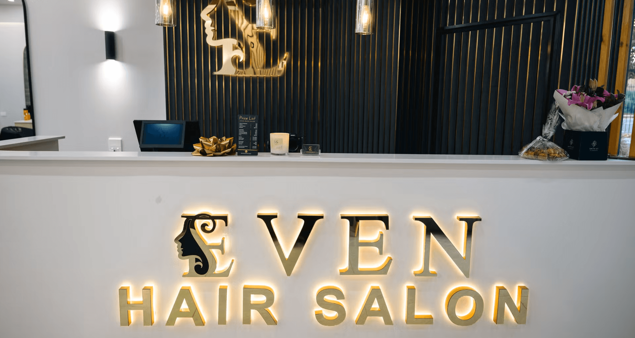 Even Hair Salon reception in Liverpool Plaza
